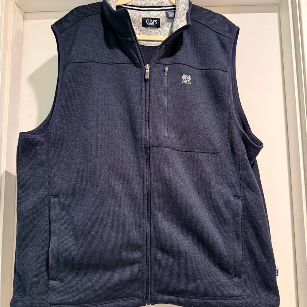 Chaps Navy Blue Fleece Vest